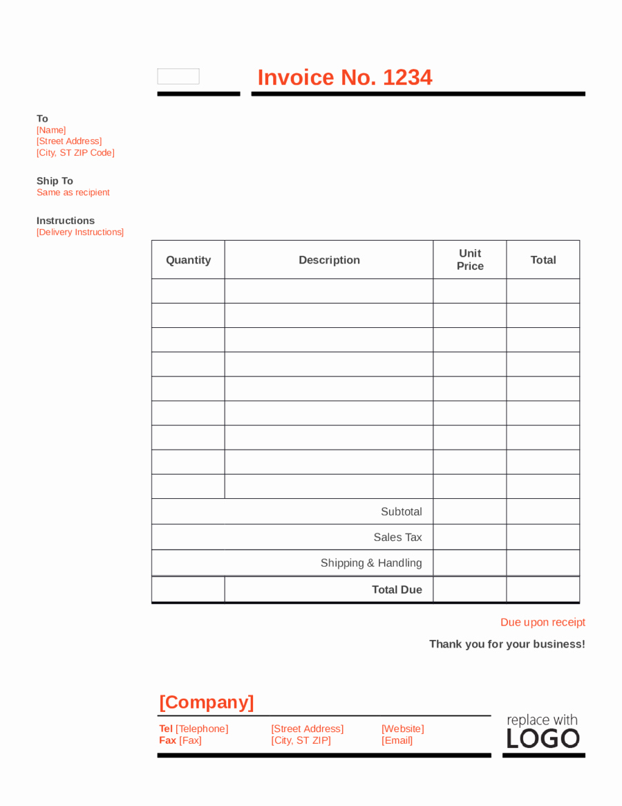 Blank Invoice Template Free Unique 2018 Invoice Template Fillable Printable Pdf &amp; forms
