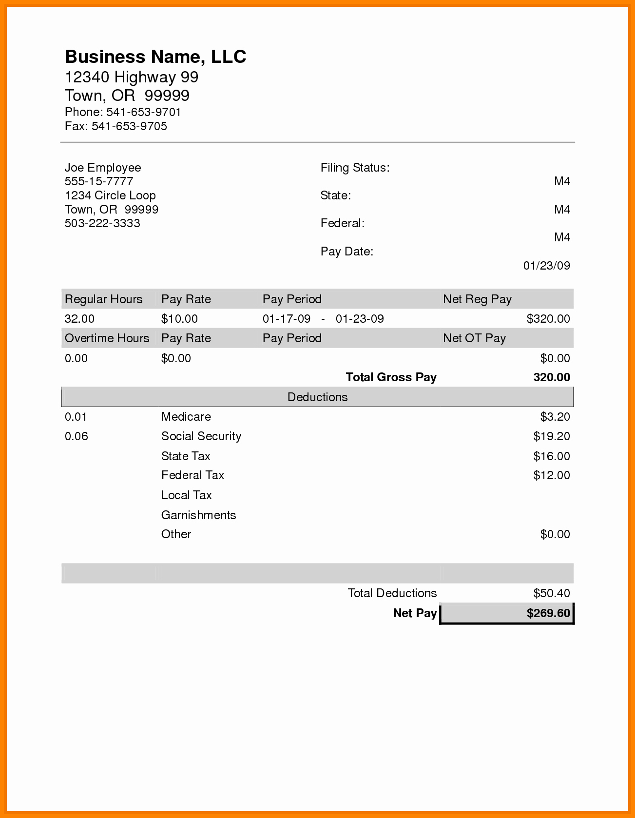 Blank Pay Stubs Template Free Beautiful 12 Payroll Check Stub Template Free