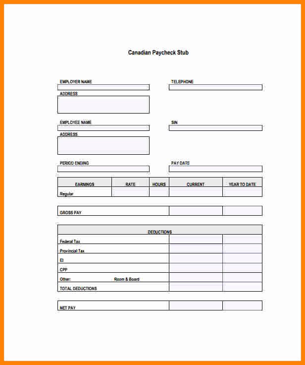 Blank Pay Stubs Template Free Fresh 8 Free Blank Pay Stub Template S