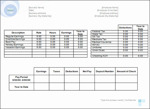 Blank Pay Stubs Template Free Fresh Pay Stub Template 9 Free Pdf Doc Download