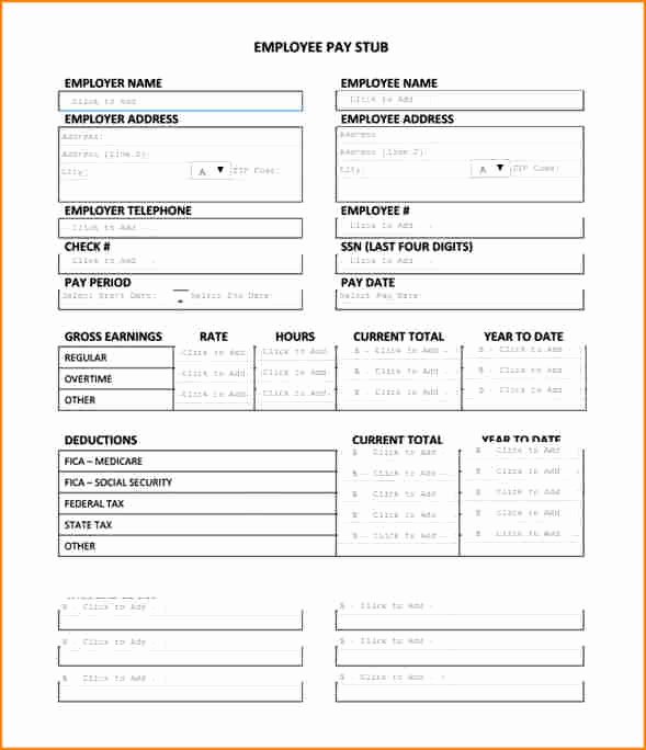 Blank Pay Stubs Template Free New 5 Free Blank Pay Stub Template S