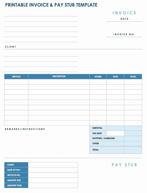 Blank Pay Stubs Template Free Unique Free Pay Stub Templates