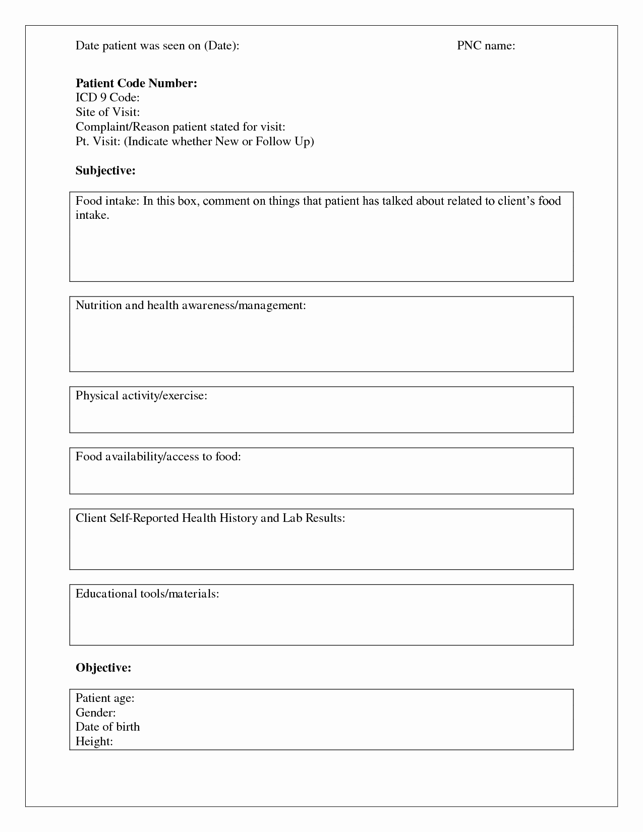 Blank soap Note Template Best Of 8 Best Of soap Note Template Pdf Printable Blank