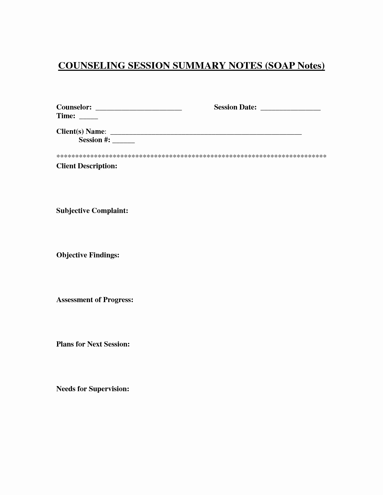 Blank soap Note Template Fresh soap Notes Template for Counseling Google Search