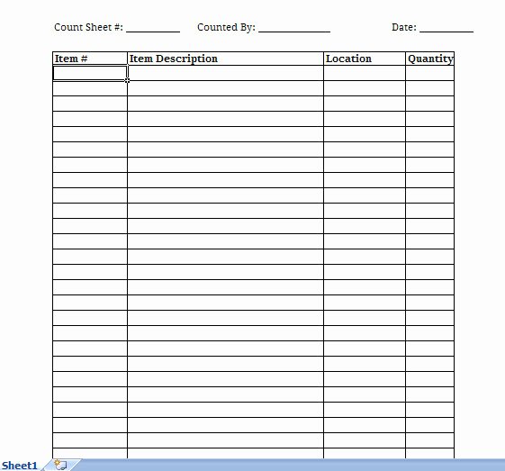 Blank Spreadsheet Template Printable Beautiful Free Printable Inventory Templates