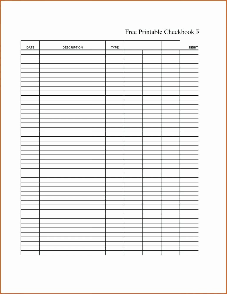 Blank Spreadsheet Template Printable Elegant Excel Checkbook Register Template software Windows 7 Free
