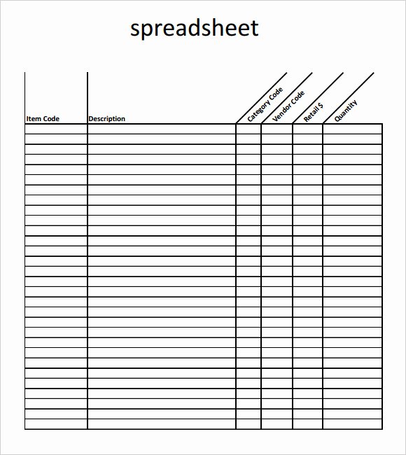 Blank Spreadsheet Template Printable Fresh Blank Spreadsheet Template 7 Download Documents for Pdf
