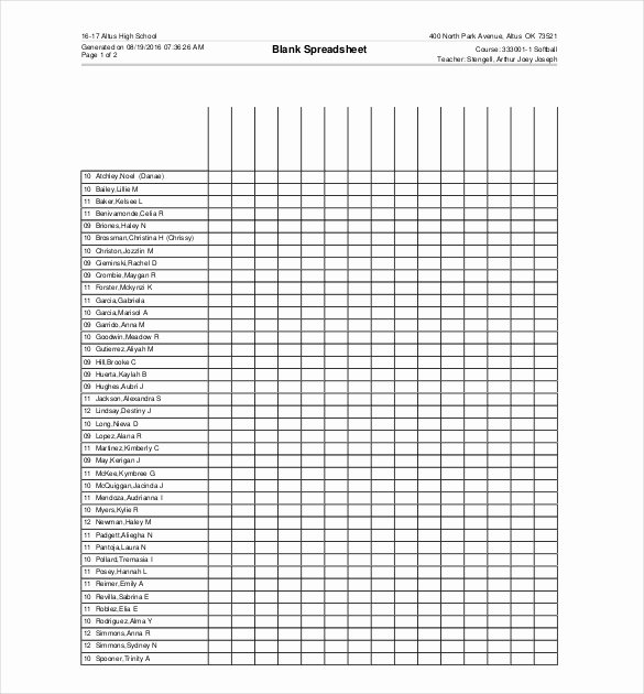 Blank Spreadsheet Template Printable Inspirational 13 Blank Spreadsheet Templates Pdf Doc