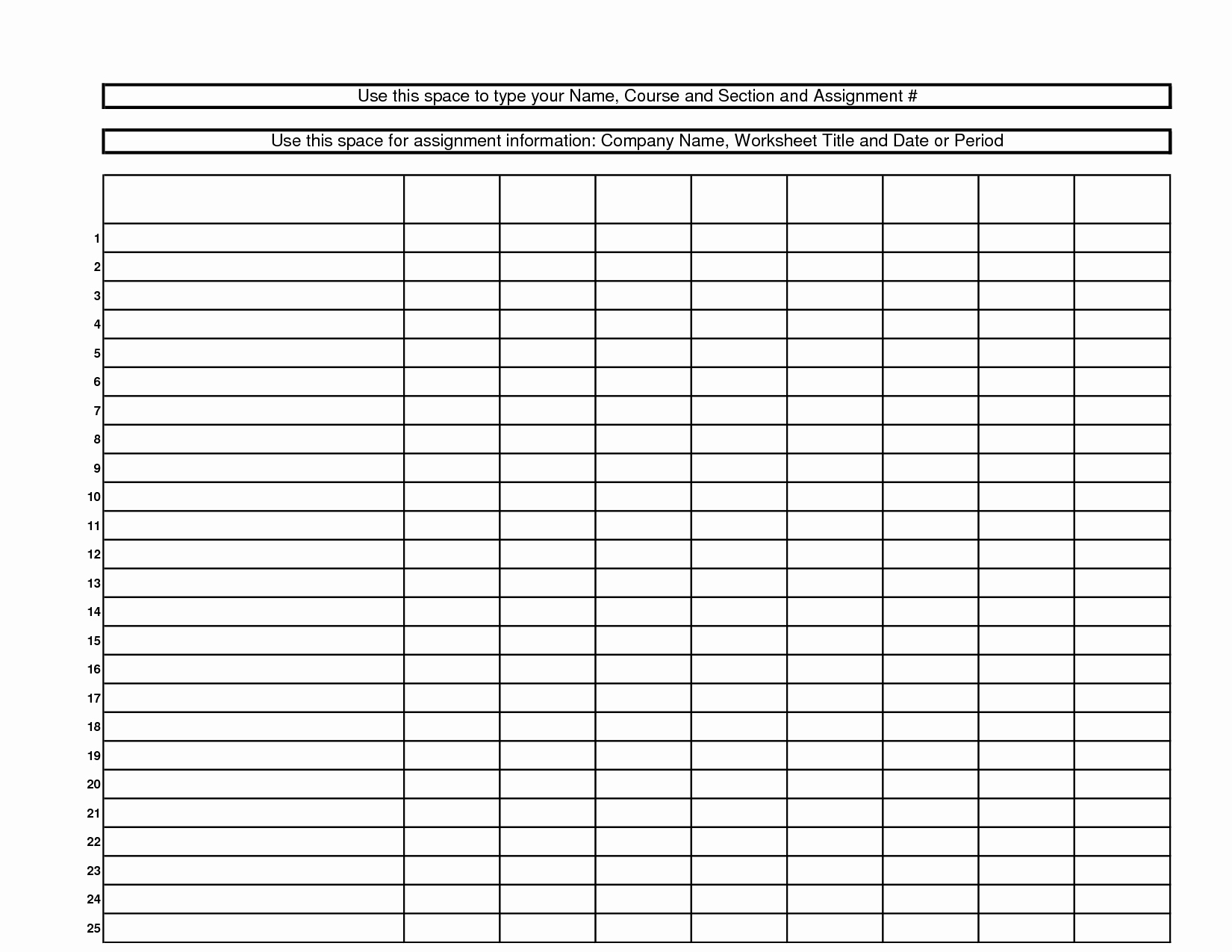 Blank Spreadsheet Template Printable Inspirational Accounting 8 Column Worksheet Template Templates Data