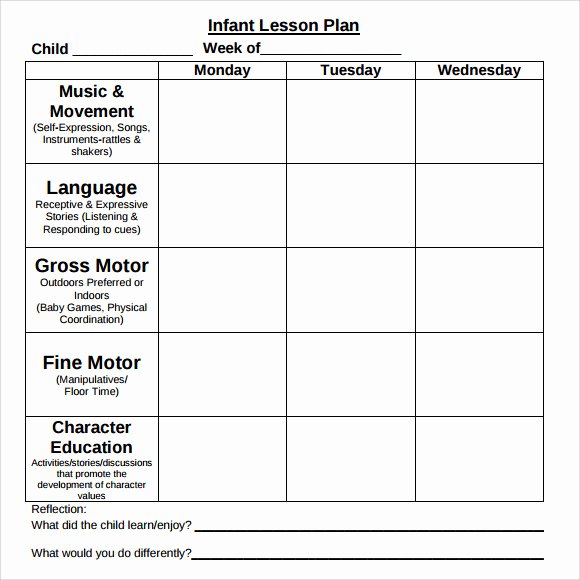Blank toddler Lesson Plan Template Best Of Sample toddler Lesson Plan 8 Documents In Pdf Word