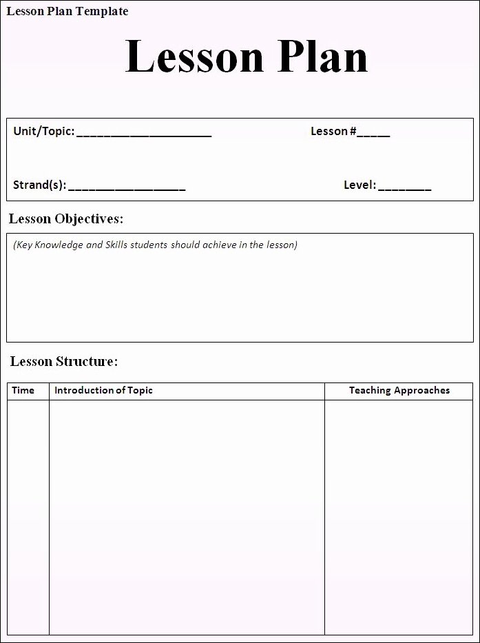 Blank toddler Lesson Plan Template Inspirational 5 Free Lesson Plan Templates Excel Pdf formats
