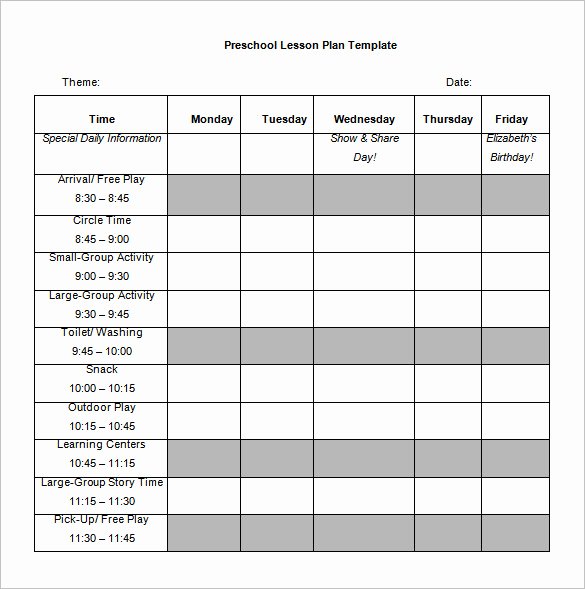 Blank toddler Lesson Plan Template New Lesson Plan Template – 43 Free Word Excel Pdf format