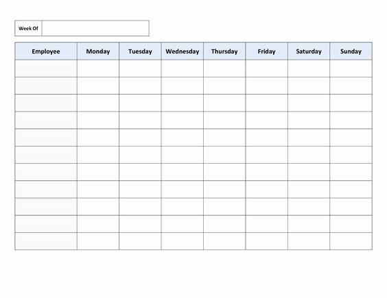 Blank Work Schedule Template Elegant Free Printable Work Schedules