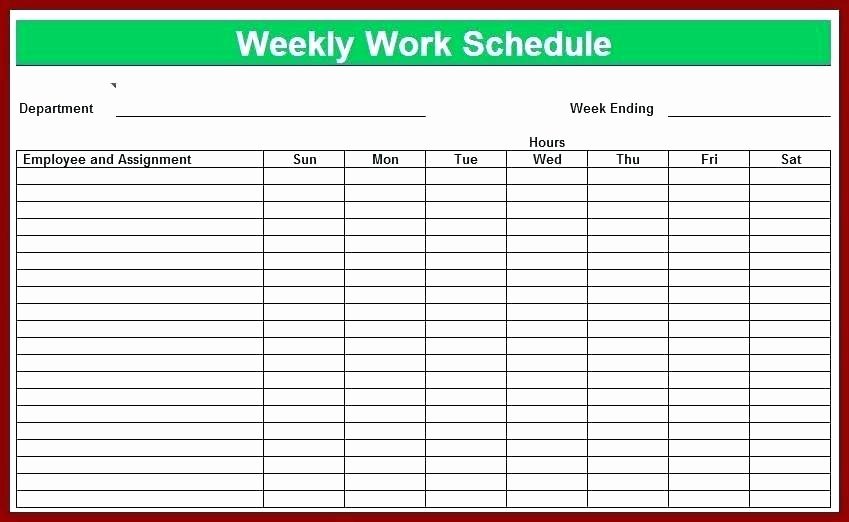 Blank Work Schedule Template Lovely Printable Weekly Hourly Schedule Template Calendar Hour