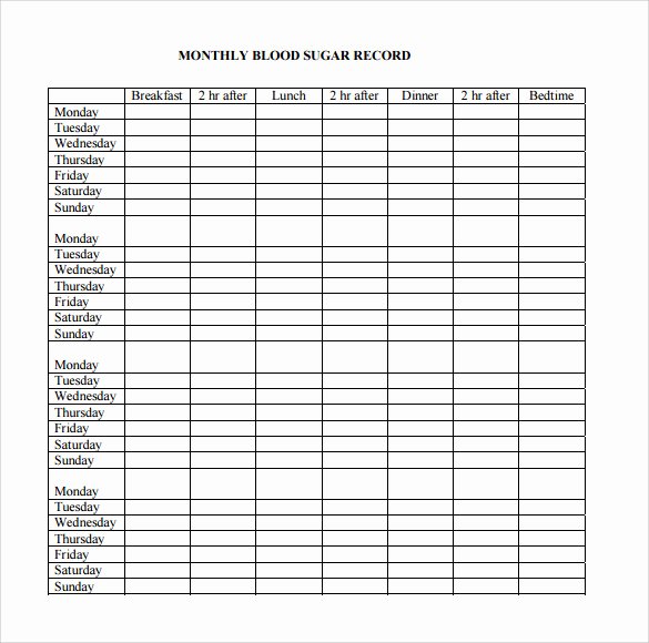 Blood Glucose Log Template Awesome 8 Sample Blood Glucose Charts