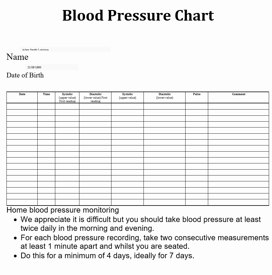 Blood Pressure Charting Template Best Of 19 Blood Pressure Chart Templates Easy to Use for Free
