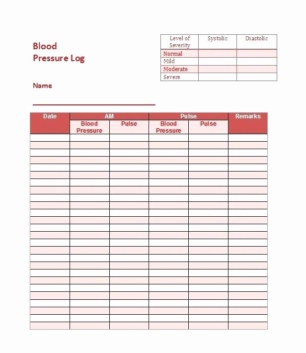 Blood Pressure Charting Template New Printable Blood Pressure Log Template Diary Tracking Chart