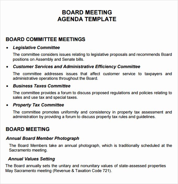 Board Meeting Agenda Template New 12 Board Meeting Agenda Templates – Free Samples Examples