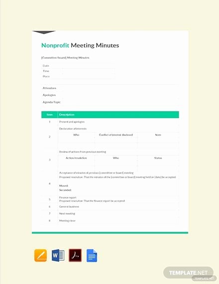 Board Meeting Minutes Template Nonprofit Best Of Free Non Profit Board Meeting Agenda Template Download 88