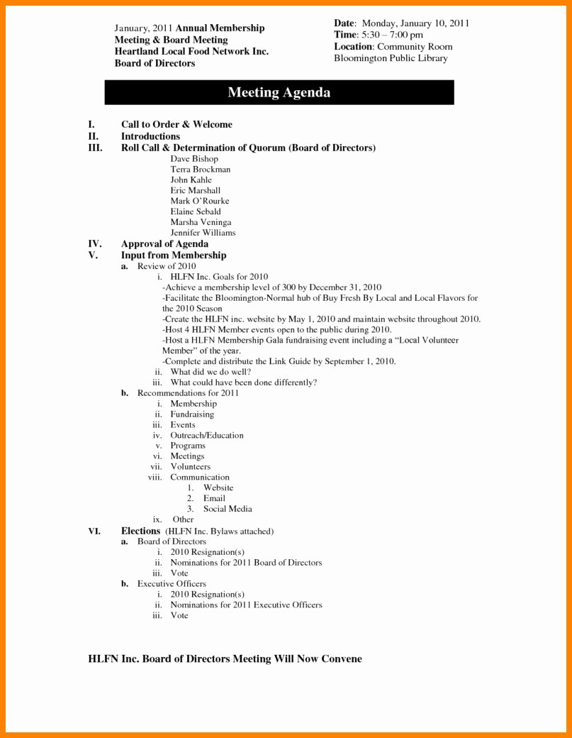 Board Meeting Minutes Template Nonprofit Lovely Nonprofit Board Meeting Agenda Template Beepmunk