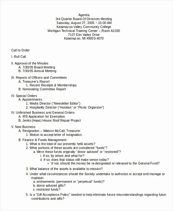 Board Meeting Minutes Template Word New Word Agenda Template 6 Free Word Documents Download