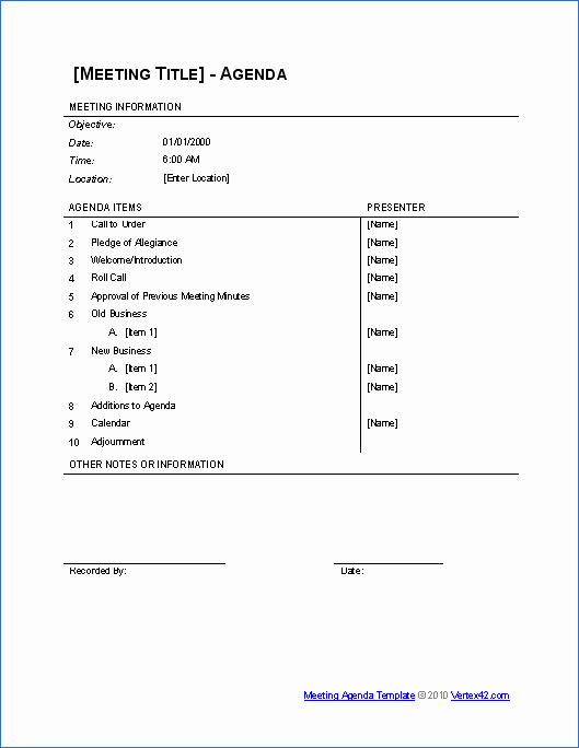 Board Meeting Minutes Template Word Unique 10 Free Meeting Agenda Templates