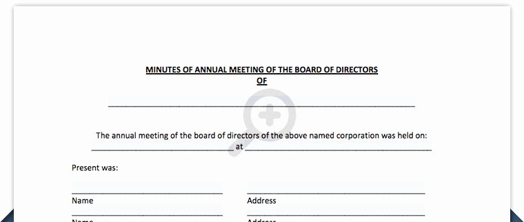 Board Of Directors Meeting Template Luxury Free Meeting Minutes Template Board Of Directors Meeting