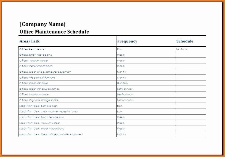 Building Maintenance Schedule Template Inspirational 18 Building Maintenance Check List