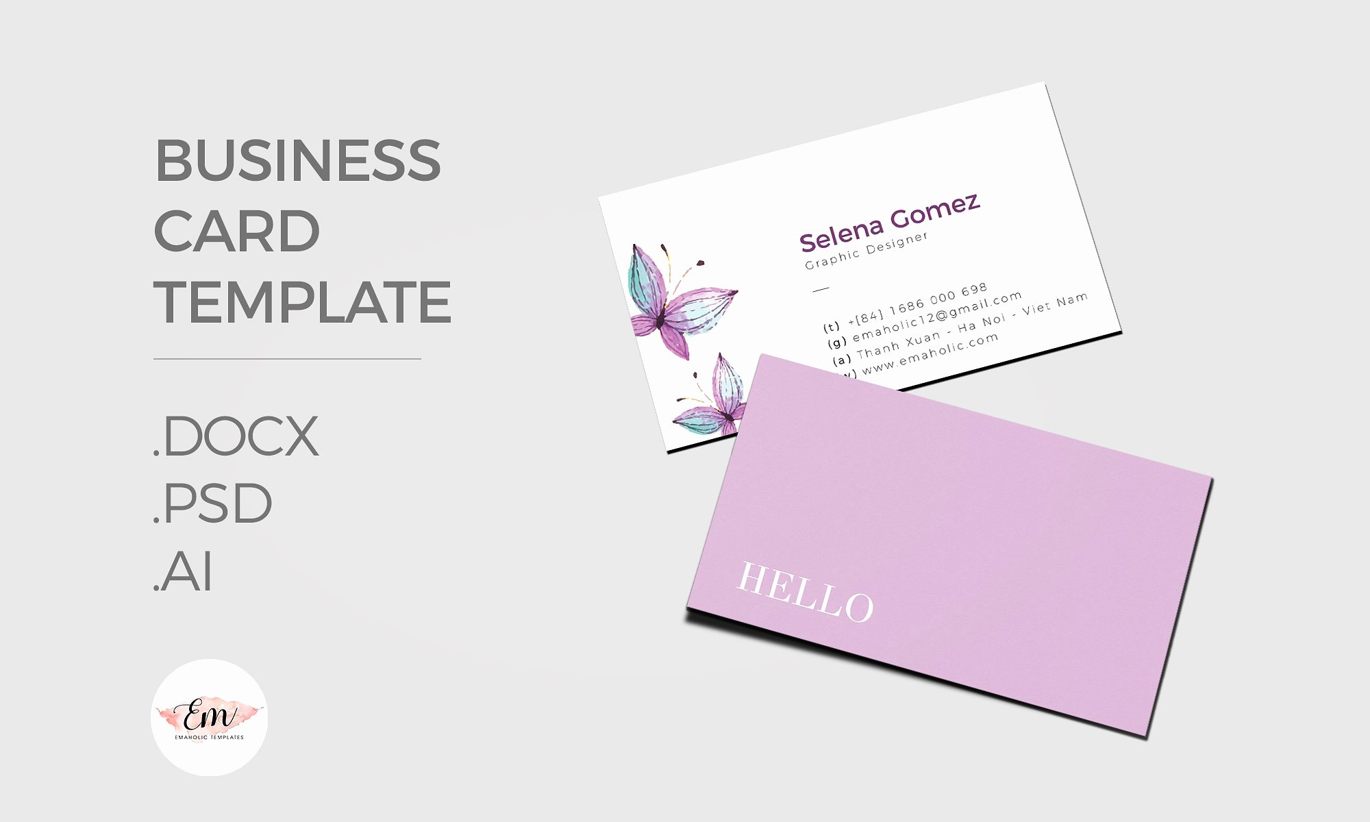 Business Card with Photo Template Awesome Flowers Business Card Template Business Card Templates