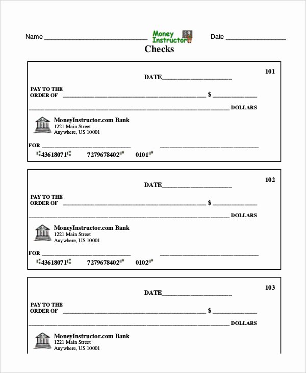Business Check Printing Template Best Of Blank Check Template 7 Free Pdf Documents Download