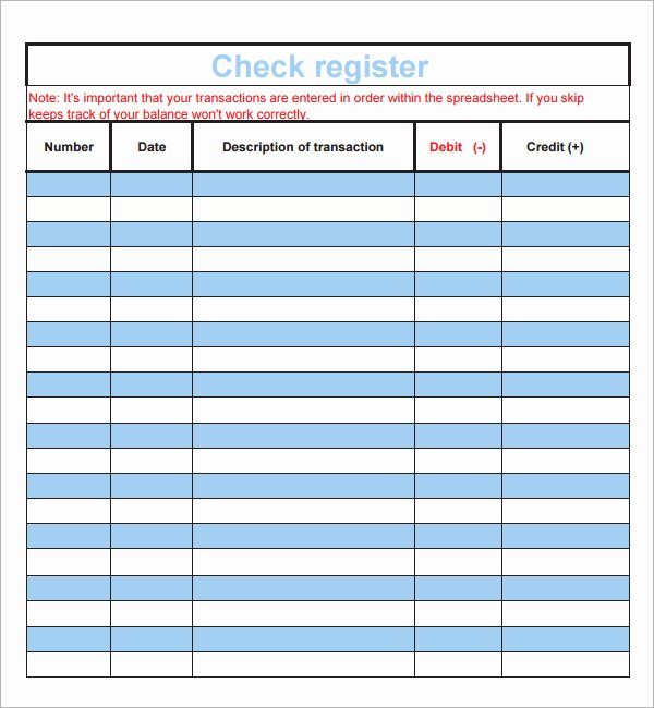 Business Check Register Template Lovely 10 Sample Check Register Templates to Download