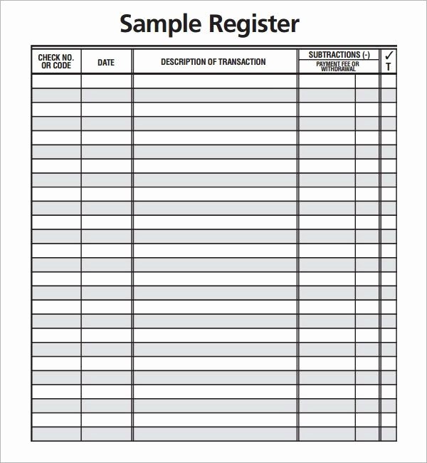 Business Check Register Template New 6 Free Blank Business Checkbook Register Template Excel