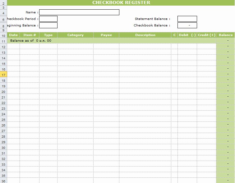 Business Check Register Template Unique Checkbook Register Template In Excel