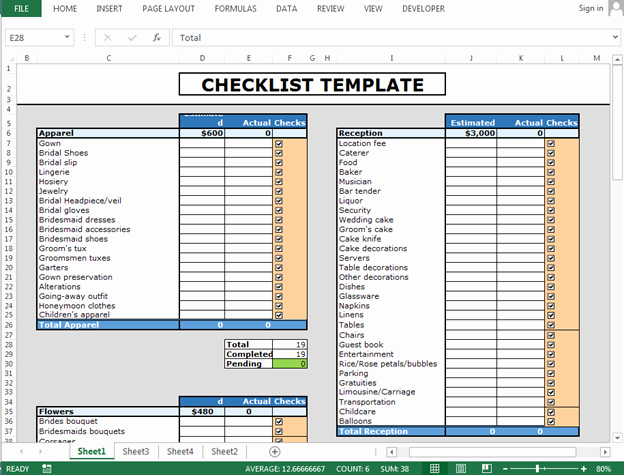 Business Check Template Excel Elegant How to Use Checkboxes to Create Checklist Template In
