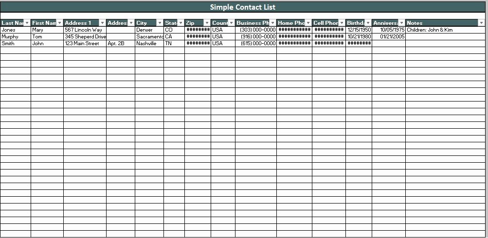 Business Contact List Template New Professional Business Contact List Template Excel and Word