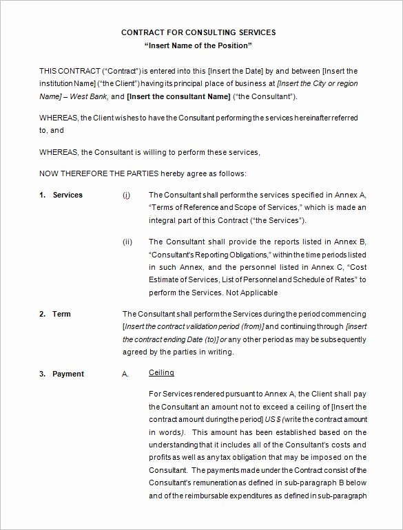Business Contract Template Free New 10 Consulting Contract Templates Pdf Doc