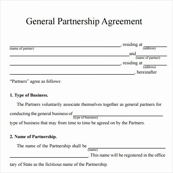 Business Contract Template Free Unique 16 Partnership Agreement Templates
