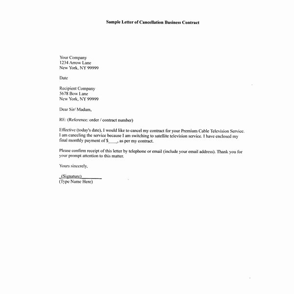 Business Contract Termination Letter Template Best Of How to Write A Sample Letter Of Cancellation Business Contract