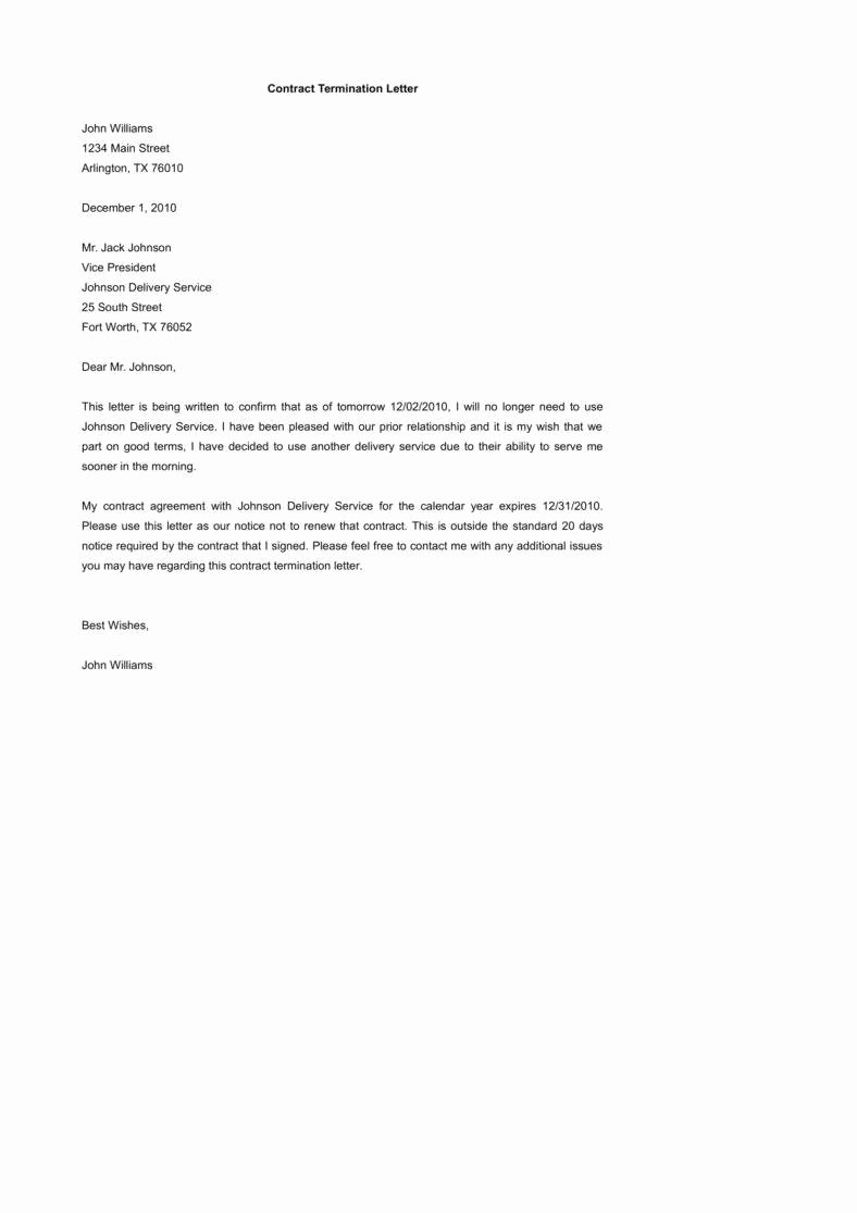 Business Contract Termination Letter Template Luxury 23 Termination Letter Templates Samples Examples