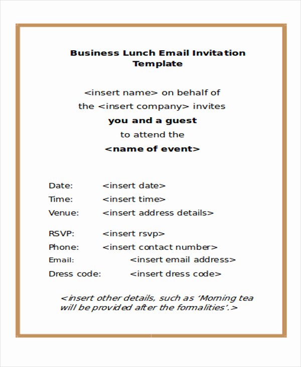 Business Dinner Invitation Template Beautiful 9 Business E Mail Invitation Templates Word Pdf Psd