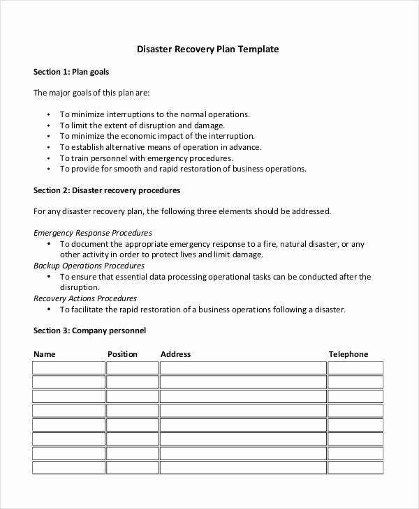 Business Disaster Recovery Plan Template Luxury 5 Recovery Plan Examples &amp; Samples