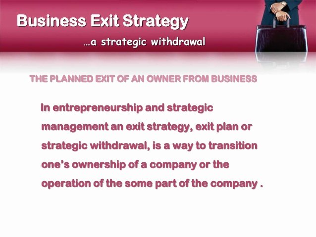 Business Exit Strategy Template Unique Business Exit Strategy Presentation