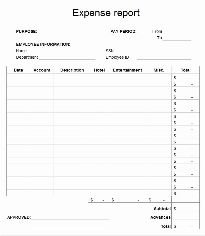 Business Expense Report Template Best Of 15 Expense Report Templates Template Section