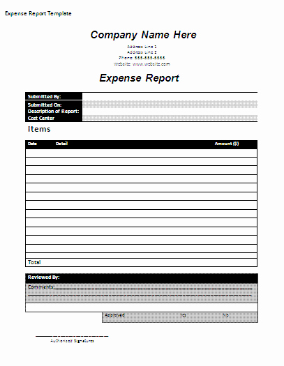 Business Expense Report Template Luxury Expense Report Template