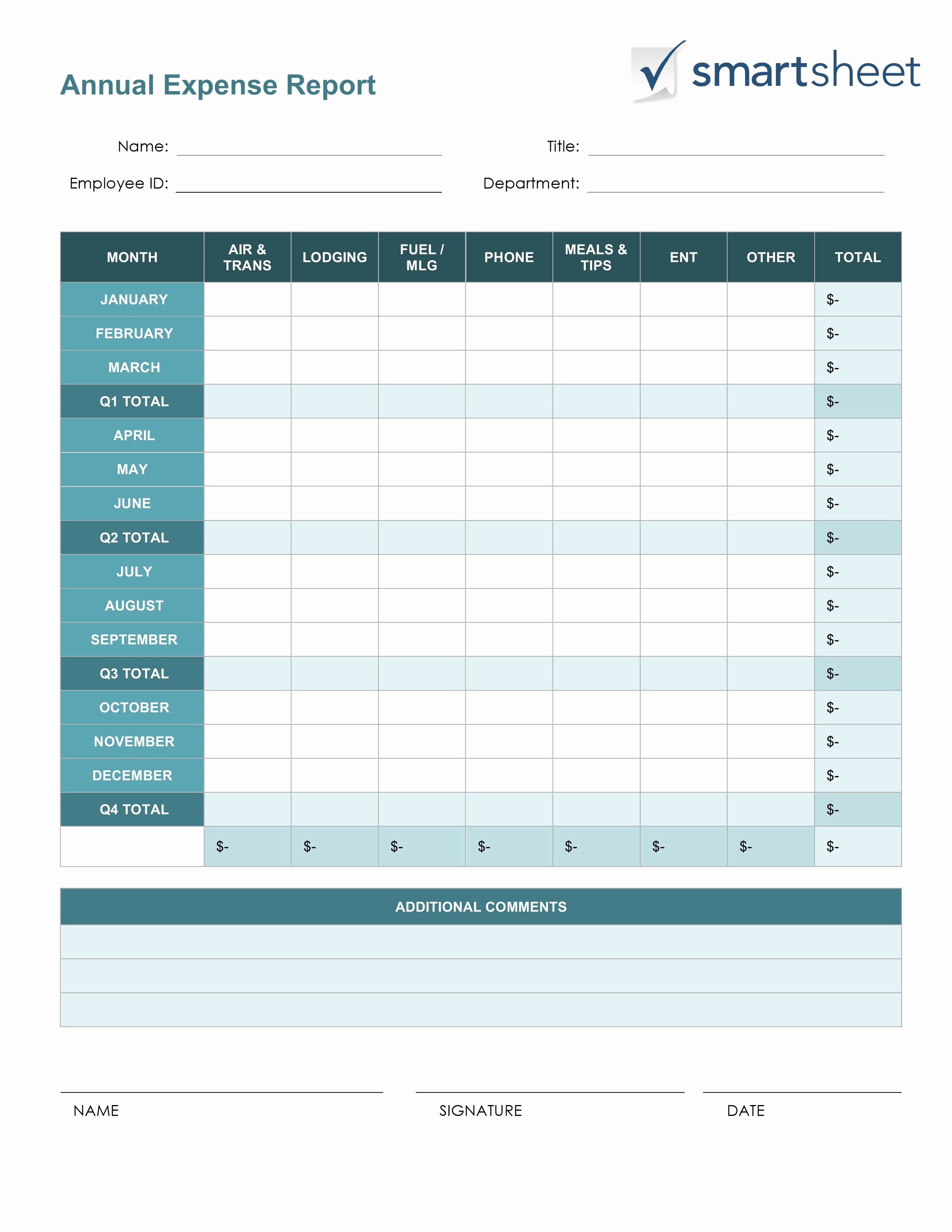 Business Expense Report Template New Free Expense Report Templates Smartsheet
