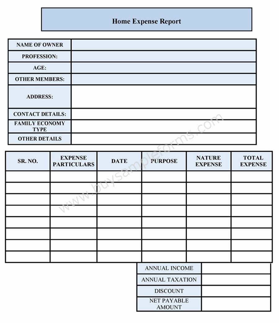 Business Expense Sheet Template Best Of Home Expense form Sample forms