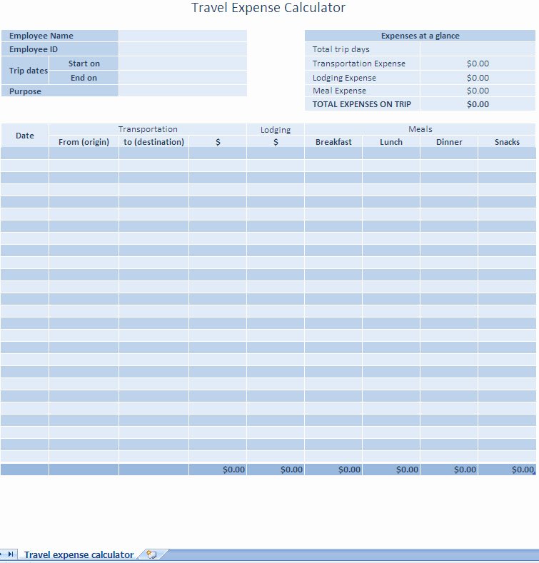 Business Expense Template Free Awesome Business Expense Report Excel Template