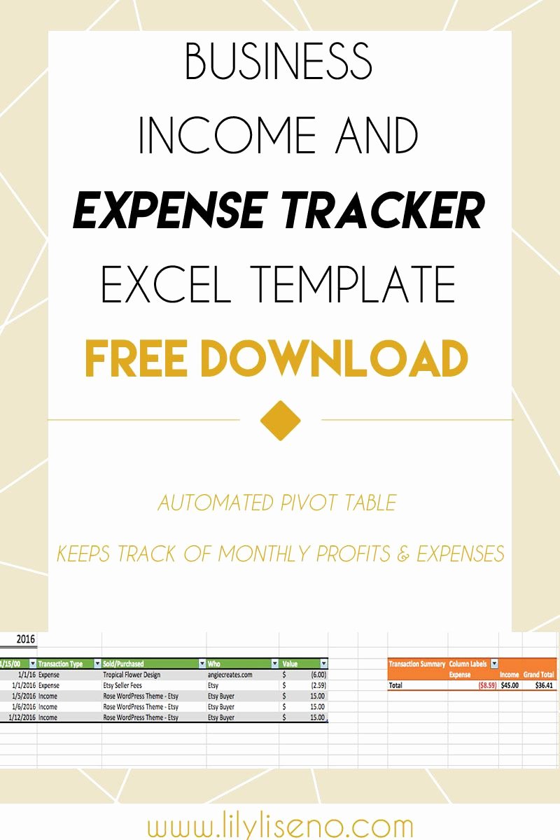 Business Expense Template Free Lovely In E and Expense Tracker Excel Template Free Download