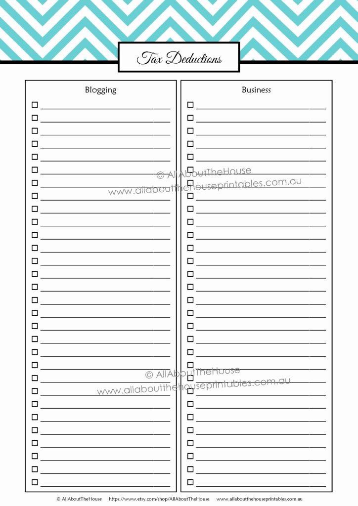 Business Expenses List Template Unique How to organize Your Taxes with A Printable Tax Planner