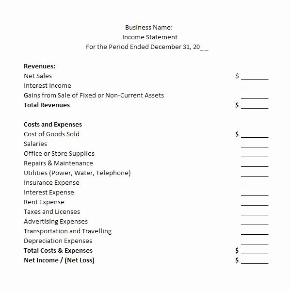 Business Income Statement Template Beautiful Free In E Statement Template Examples &amp; Guidelines for